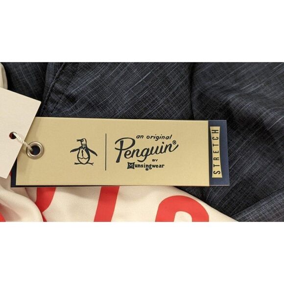 Original Penguin Mens Size XXL Dark Sapphire Stretch Elastic Waist Swim Trunks - Picture 10 of 11